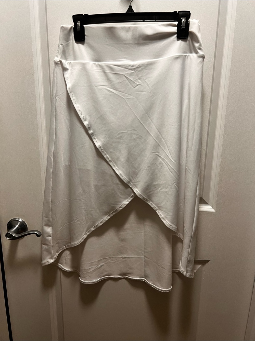 SHEIN Cream Asymmetrical Wrap Midi Skirt